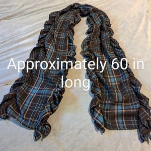 Plaid Ruffly Lightweight Scarf